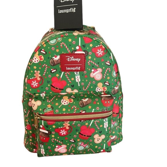 Loungefly Disney Mickey Mouse Holiday Sweets Treats Mini Backpack NWT - Picture 6 of 8
